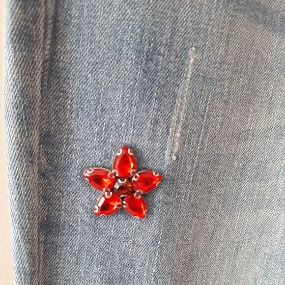 NWT For the Republic floral applique embellished slim ankle jeans, 25 - Picture 9 of 11